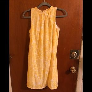 H&M yellow and white mini dress